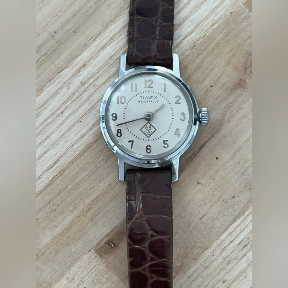 Timex BSA Cub Scouts Vintage Mechanical Winding Watch Genuine Leather Strap